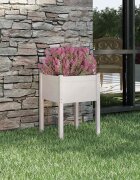 vidaXL Градински сандък бял 50x50x70 см бор масив