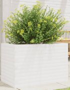 vidaXL Градински сандък бял 70x40x455 см масивна борова дървесина