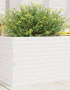 vidaXL Градински сандък бял 70x40x46 см масивна борова дървесина