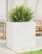 vidaXL Градински сандък бял 70x40x685 см масивна борова дървесина
