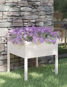 vidaXL Градински сандък бял 70x70x70 см бор масив