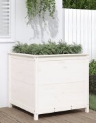 vidaXL Градински сандък бял 825x825x78 см масивно борово дърво