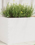 vidaXL Градински сандък бял 90x60x685 см масивна борова дървесина