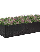 vidaXL Градински сандък черен 157x80x40 см полиратан