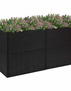vidaXL Градински сандък черен 157x80x80 см полиратан