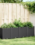 vidaXL Градински сандък черен 160x40x53 см PP