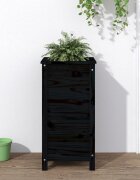 vidaXL Градински сандък черен 40x40x78 см бор масив