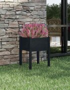 vidaXL Градински сандък черен 50x50x70 см бор масив