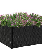 vidaXL Градински сандък черен 80x80x40 см полиратан