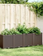 vidaXL Градински сандък кафяв 160x40x53 см PP