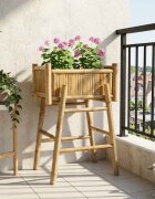 vidaXL Градински сандък с държач Естествен 50 x 38 x 74 см Бамбук