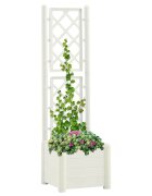 vidaXL Градински сандък с пергола 43x43x142 см РР бял