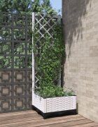 vidaXL Градински сандък с пергола бял 40x40x1215 см PP