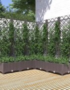 vidaXL Градински сандък с пергола кафяв 120x120x1215 см PP
