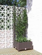 vidaXL Градински сандък с пергола кафяв 40x40x1215 см PP