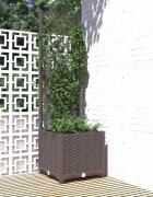vidaXL Градински сандък с пергола кафяв 40x40x136 см PP