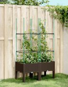 vidaXL Градински сандък с пергола кафяв 80x40x1425 см PP