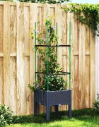 vidaXL Градински сандък с пергола синьо сив 40x40x1425 см PP