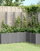 vidaXL Градински сандък с пергола светлосив 160x120x140 см PP