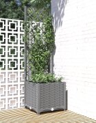 vidaXL Градински сандък с пергола светлосив 40x40x136 см PP