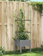 vidaXL Градински сандък с пергола светлосив 40x40x1425 см PP