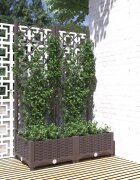 vidaXL Градински сандък с пергола тъмносив 80x40x1215 см PP