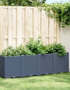 vidaXL Градински сандък синьо сив 160x40x53 см PP