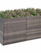 vidaXL Градински сандък сив 157x80x80 см полиратан
