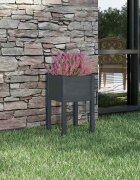 vidaXL Градински сандък сив 40x40x70 см бор масив