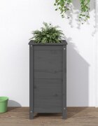 vidaXL Градински сандък сив 40x40x78 см масивна борова дървесина