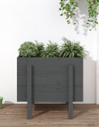 vidaXL Градински сандък сив 62x50x57 см бор масив
