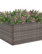 vidaXL Градински сандък сив 80x80x40 см полиратан