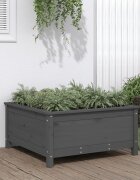 vidaXL Градински сандък сив 825x825x39 см масивно борово дърво