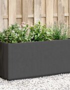 vidaXL Градински сандък тъмносив 80x36x35 см PP