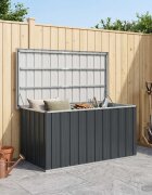 vidaXL Градински сандък за съхранение антрацит 129x67x65 см