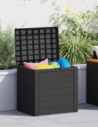 vidaXL Градински сандък за съхранение антрацит 585x46x55 см PP