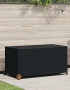 vidaXL Градински сандък за съхранение черен 120x65x61 см полиратан