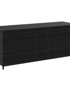 vidaXL Градински сандък за съхранение черен 150x50x60 см полиратан