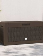 vidaXL Градински сандък за съхранение кафяв 119x48x60 см полипропилен