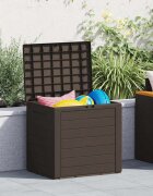 vidaXL Градински сандък за съхранение кафяв 585x46x55 см полипропилен