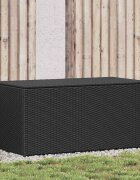 vidaXL Градински сандък за съхранение полиратан 100x50x50 см черен