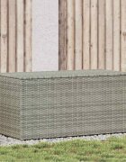 vidaXL Градински сандък за съхранение полиратан 100x50x50 см сив