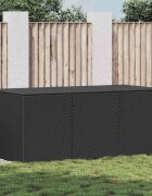 vidaXL Градински сандък за съхранение полиратан 180x90x70 см черен