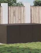 vidaXL Градински сандък за съхранение полиратан 180x90x70 см кафяв