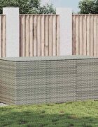 vidaXL Градински сандък за съхранение полиратан 180x90x70 см сива