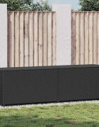 vidaXL Градински сандък за съхранение полиратан 200x50x60 см черен