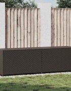 vidaXL Градински сандък за съхранение полиратан 200x50x60 см кафяв