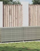 vidaXL Градински сандък за съхранение полиратан 200x50x60 см сив