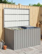 vidaXL Градински сандък за съхранение сив 149x99x93 см