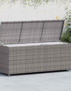 vidaXL Градински сандък за съхранение сив 150x50x60 см полиратан